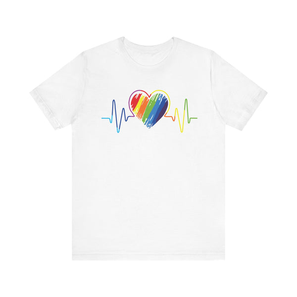 Rainbow Heart - Unisex Jersey Short Sleeve Tee