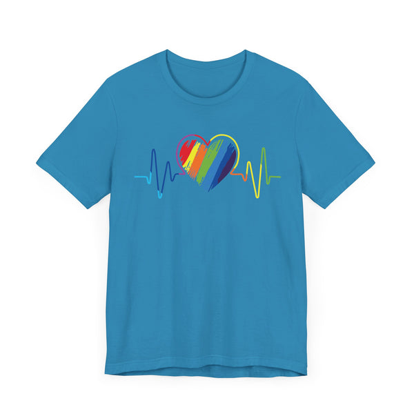 Rainbow Heart - Unisex Jersey Short Sleeve Tee