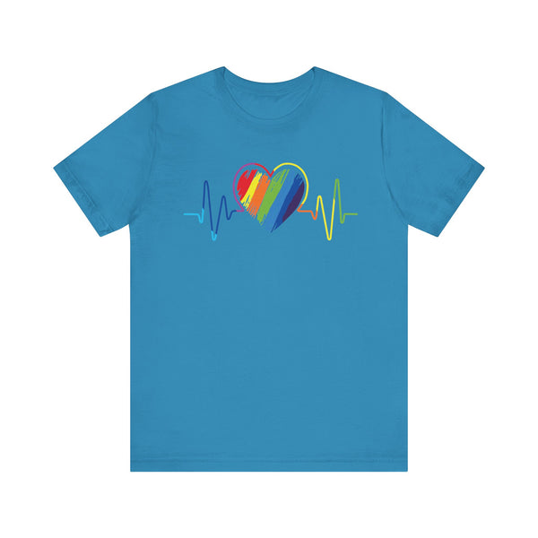 Rainbow Heart - Unisex Jersey Short Sleeve Tee