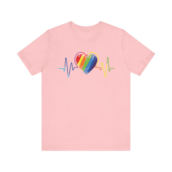 Rainbow Heart - Unisex Jersey Short Sleeve Tee