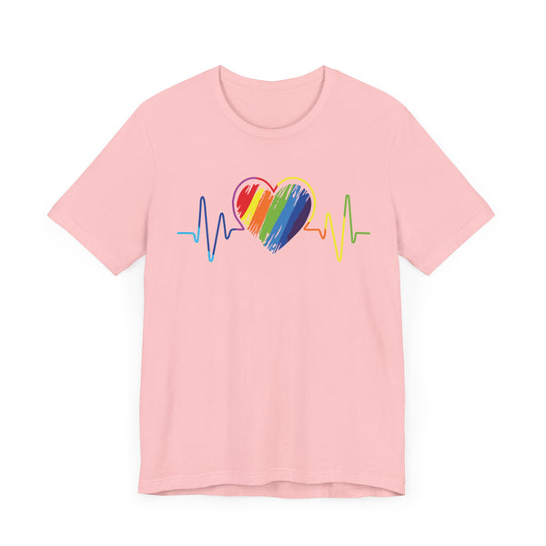 Rainbow Heart - Unisex Jersey Short Sleeve Tee