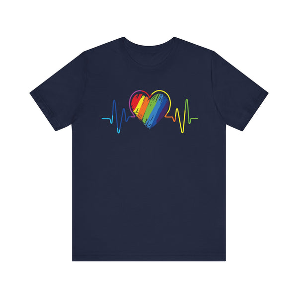 Rainbow Heart - Unisex Jersey Short Sleeve Tee