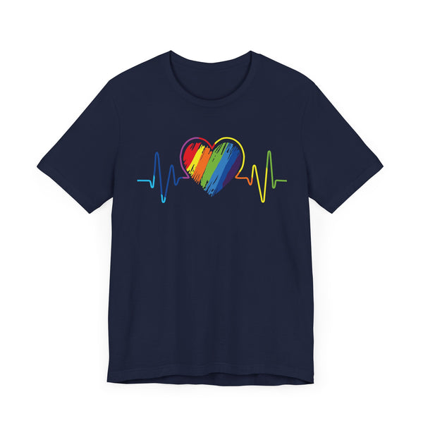 Rainbow Heart - Unisex Jersey Short Sleeve Tee