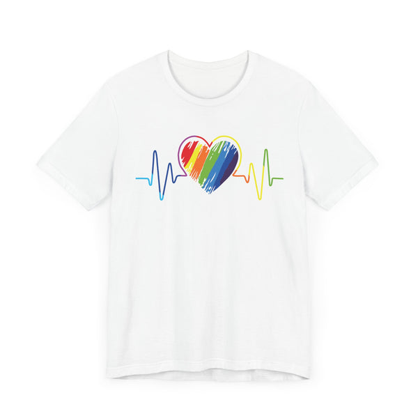 Rainbow Heart - Unisex Jersey Short Sleeve Tee