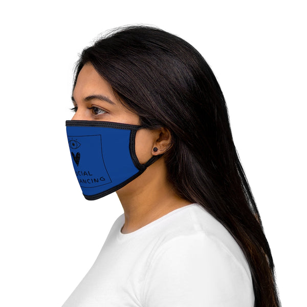 Social Distance Mixed-Fabric Face Mask - Blue