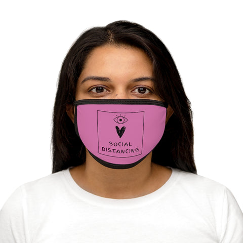 Social Distance Mixed-Fabric Face Mask - Pink