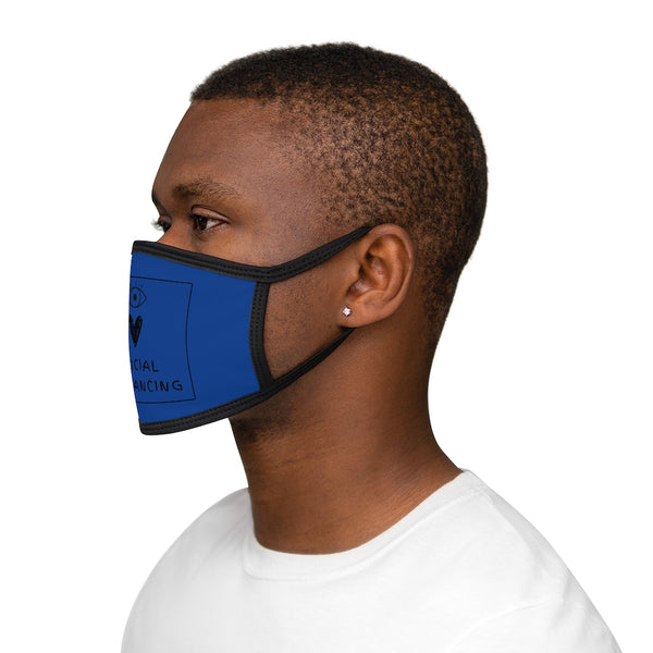 Social Distance Mixed-Fabric Face Mask - Blue