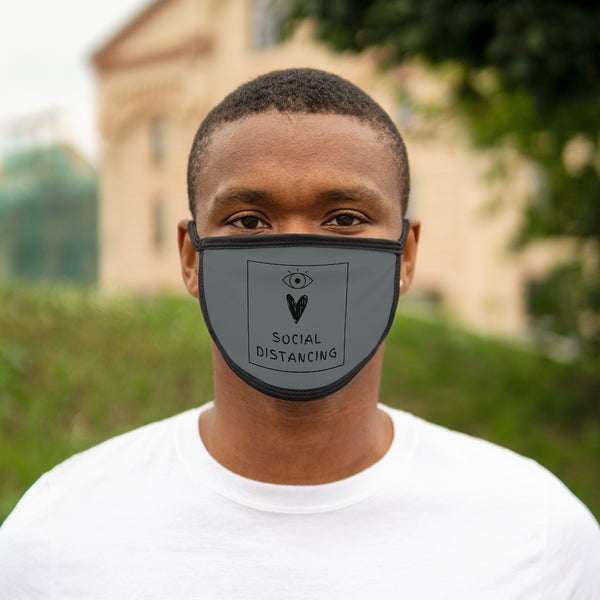 Social Distance Mixed-Fabric Face Mask - Grey