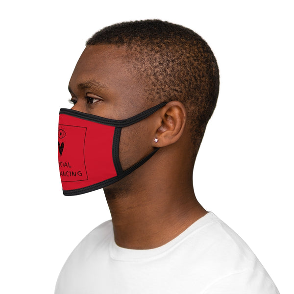 Social Distance Mixed-Fabric Face Mask - Red