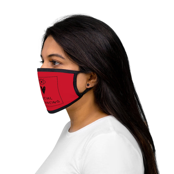 Social Distance Mixed-Fabric Face Mask - Red