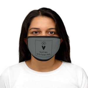 Social Distance Mixed-Fabric Face Mask - Grey